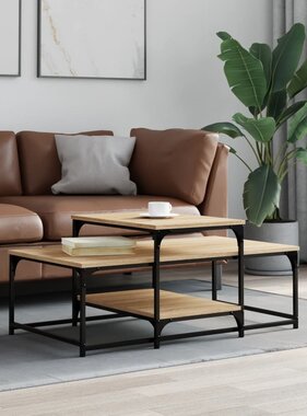 VidaXL Salontafel 102x60x45 cm bewerkt hout sonoma eikenkleurig