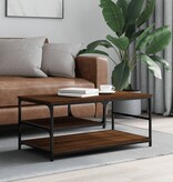 VidaXL Salontafel 90x49x40 cm bewerkt hout bruineikenkleurig