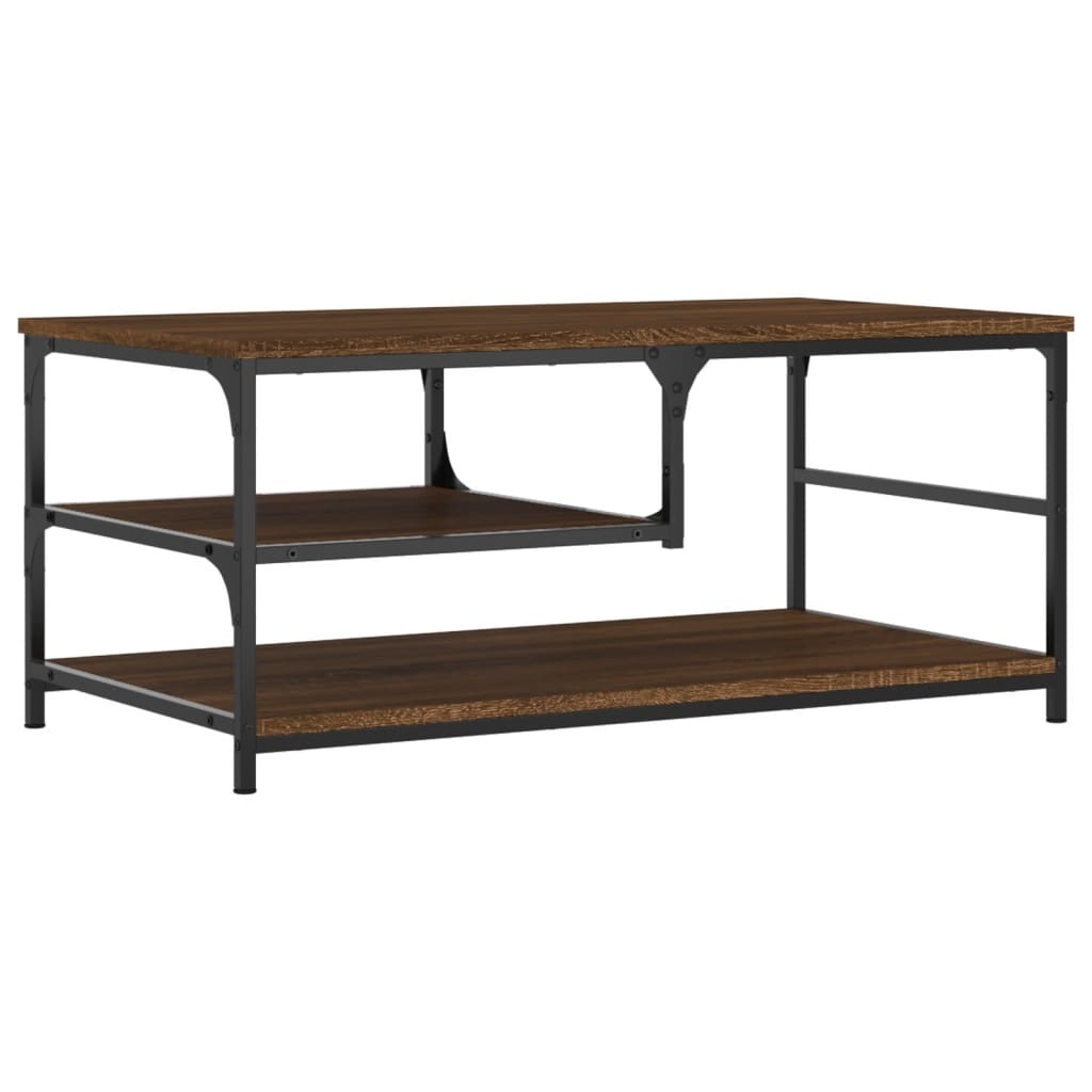 VidaXL Salontafel 90x49x40 cm bewerkt hout bruineikenkleurig