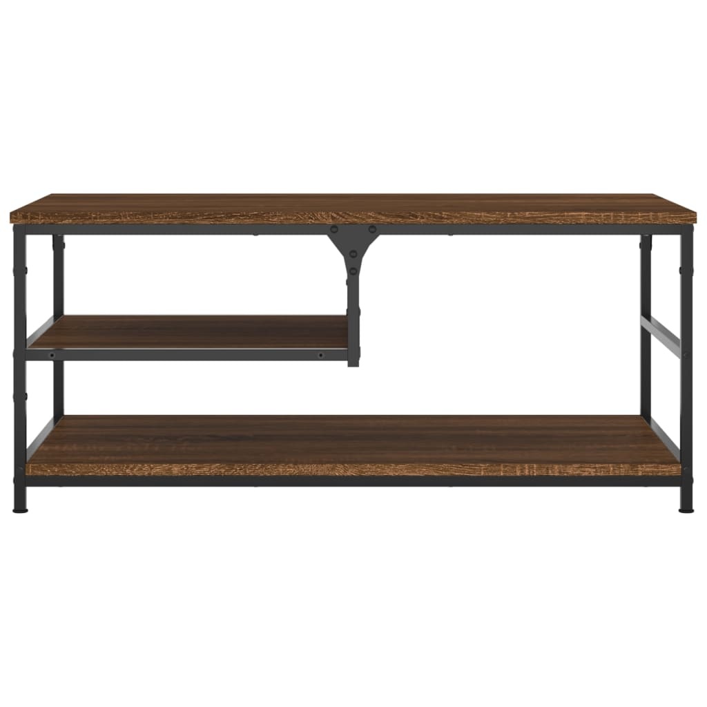 VidaXL Salontafel 90x49x40 cm bewerkt hout bruineikenkleurig