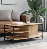VidaXL Salontafel 100x50x45 cm bewerkt hout sonoma eikenkleurig