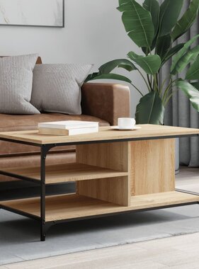 VidaXL Salontafel 100x50x45 cm bewerkt hout sonoma eikenkleurig