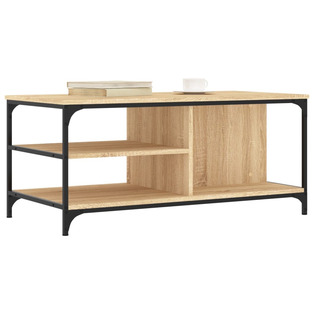 VidaXL Salontafel 100x50x45 cm bewerkt hout sonoma eikenkleurig