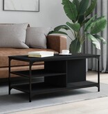 VidaXL Salontafel 100x50x45 cm bewerkt hout zwart