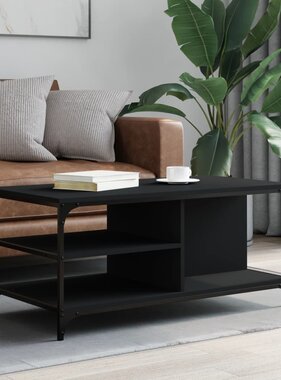 VidaXL Salontafel 100x50x45 cm bewerkt hout zwart