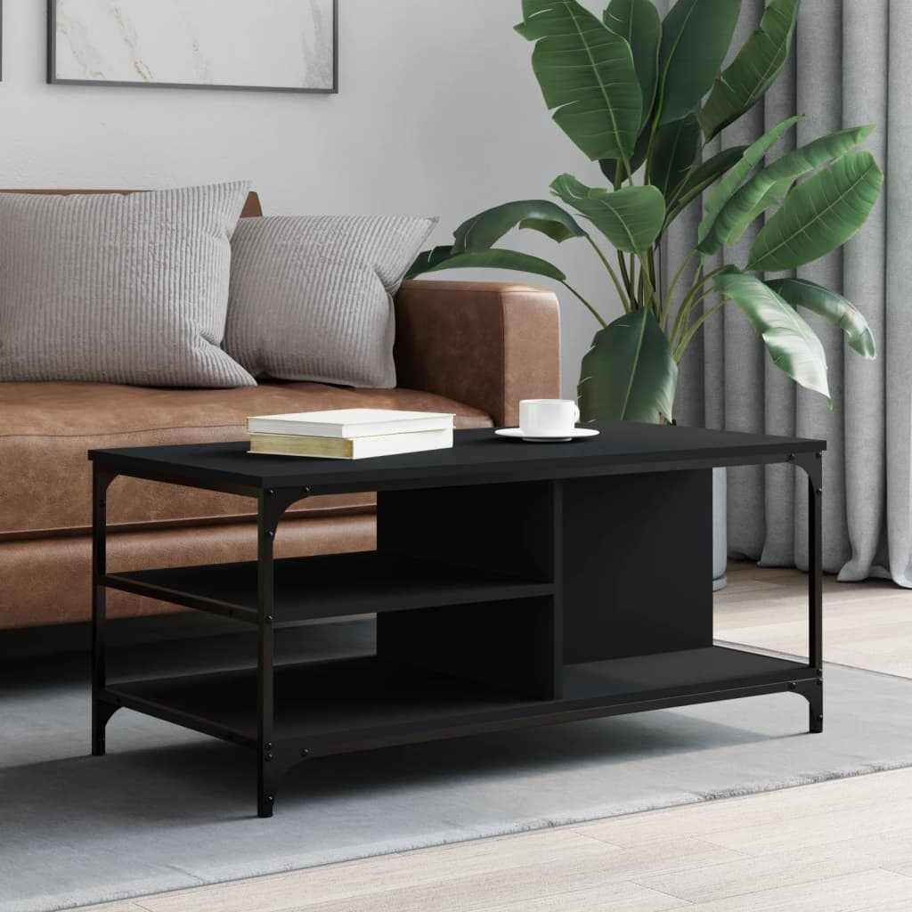 VidaXL Salontafel 100x50x45 cm bewerkt hout zwart