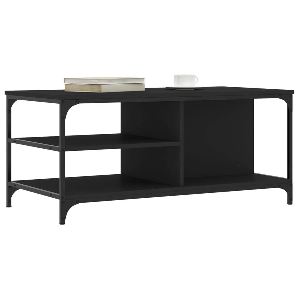 VidaXL Salontafel 100x50x45 cm bewerkt hout zwart