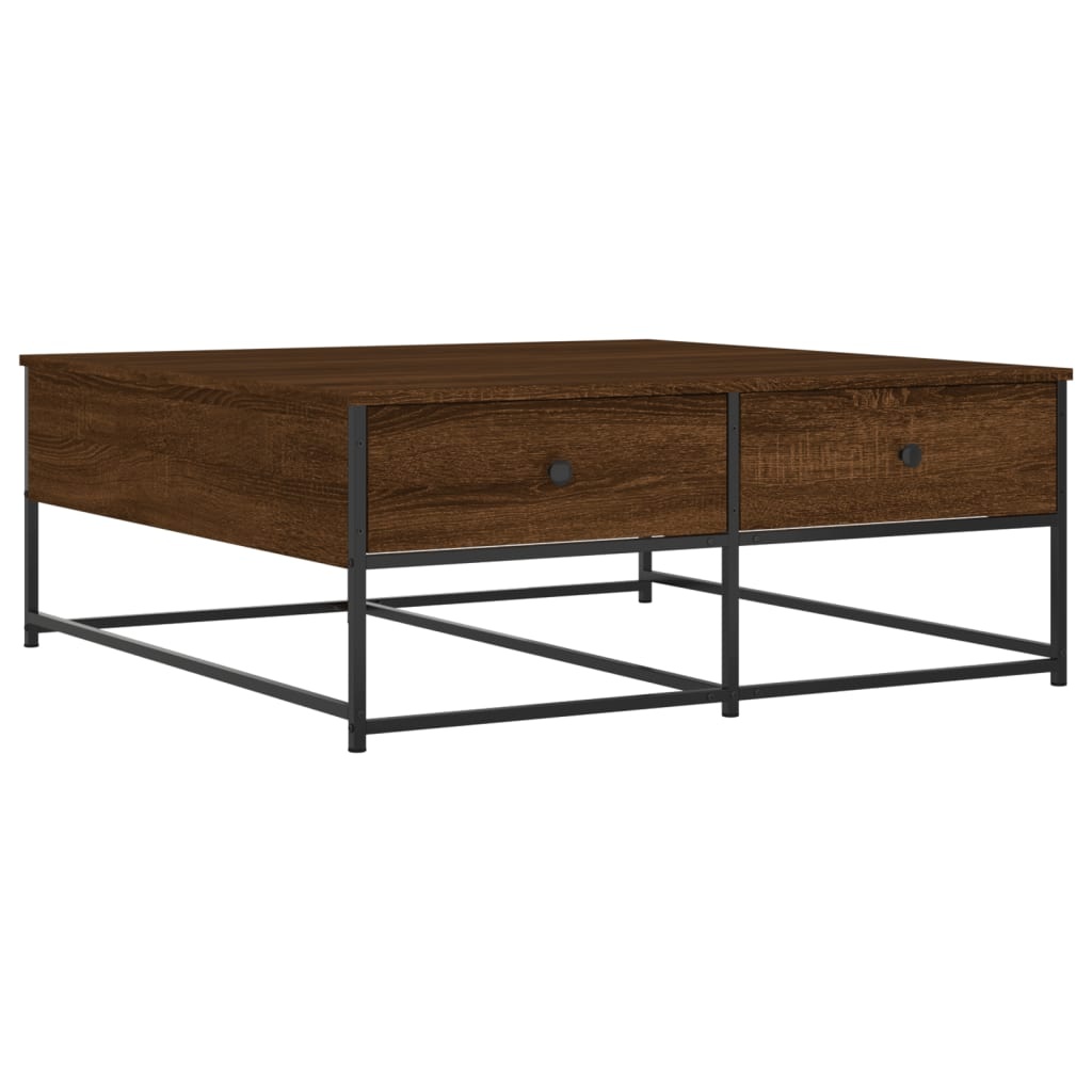 VidaXL Salontafel 100x99x40 cm bewerkt hout bruineikenkleurig