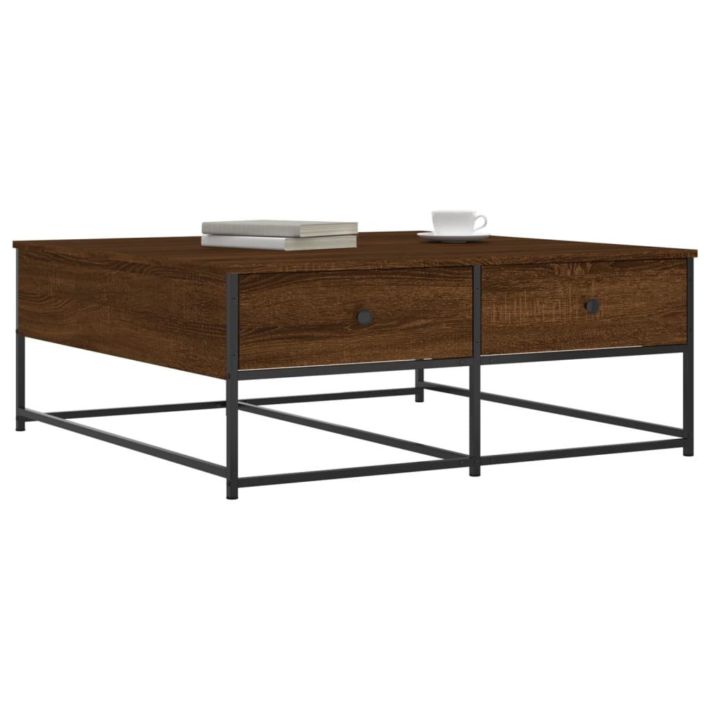VidaXL Salontafel 100x99x40 cm bewerkt hout bruineikenkleurig