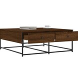 VidaXL Salontafel 100x99x40 cm bewerkt hout bruineikenkleurig