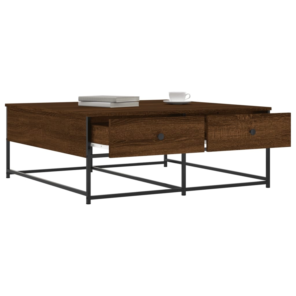 VidaXL Salontafel 100x99x40 cm bewerkt hout bruineikenkleurig