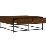 VidaXL Salontafel 100x99x40 cm bewerkt hout bruineikenkleurig