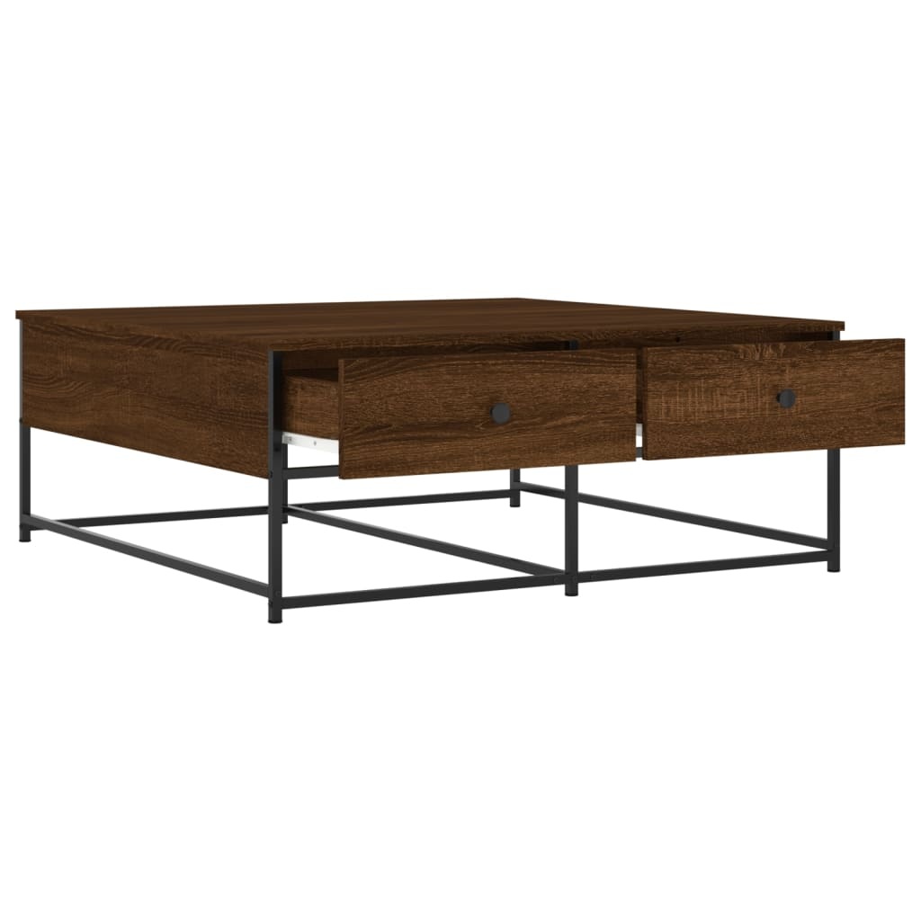 VidaXL Salontafel 100x99x40 cm bewerkt hout bruineikenkleurig