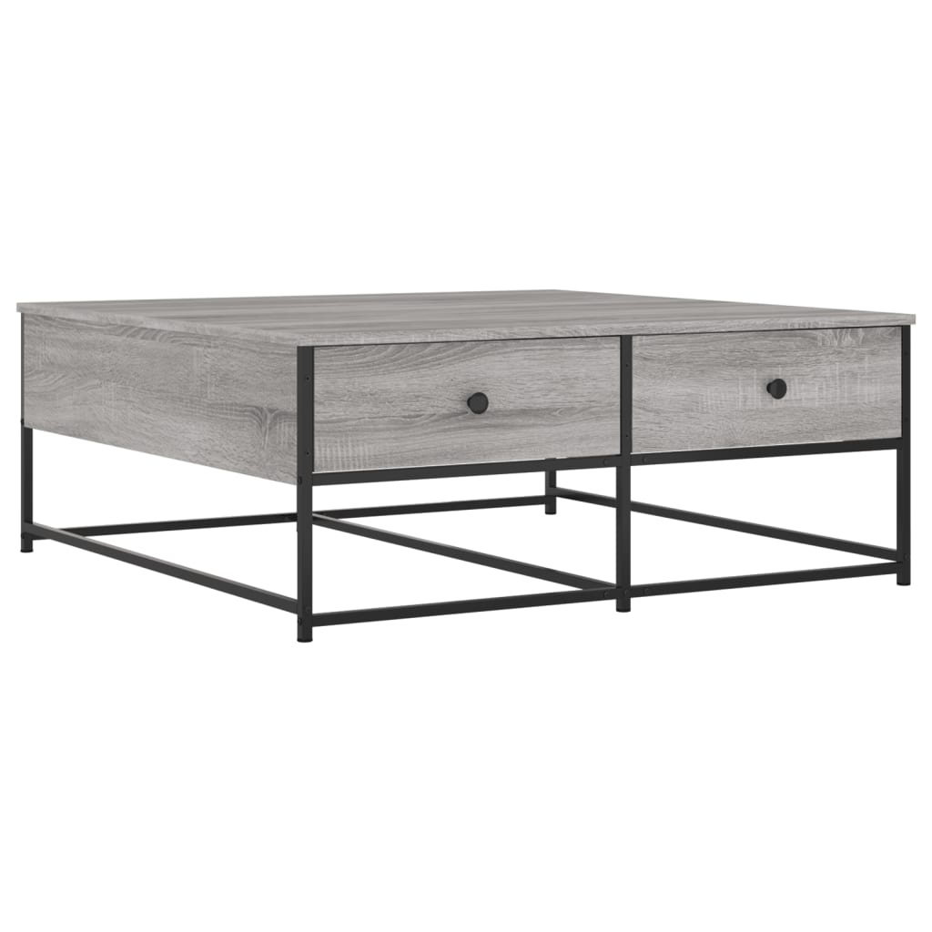 VidaXL Salontafel 100x99x40 cm bewerkt hout grijs sonoma