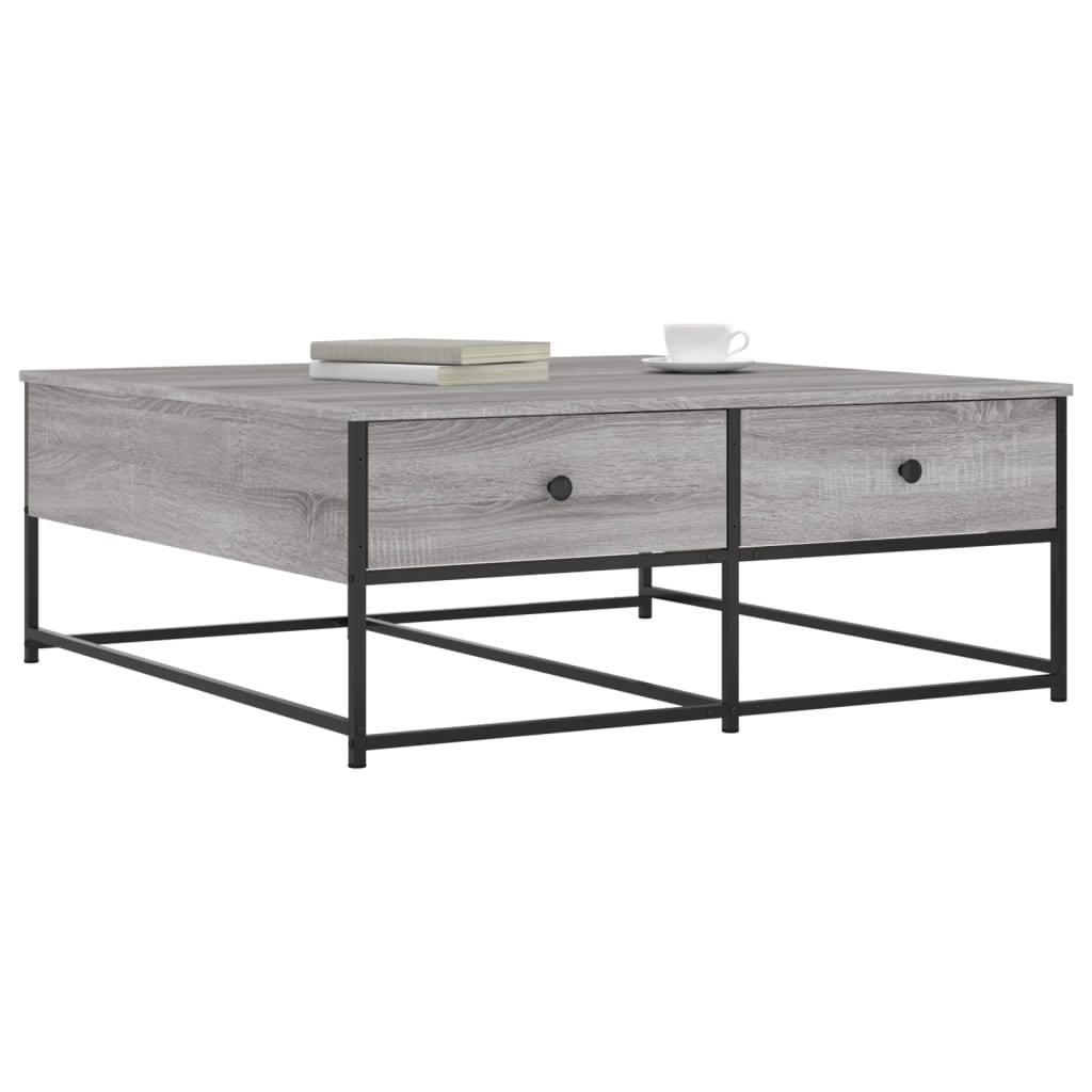 VidaXL Salontafel 100x99x40 cm bewerkt hout grijs sonoma