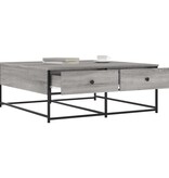 VidaXL Salontafel 100x99x40 cm bewerkt hout grijs sonoma