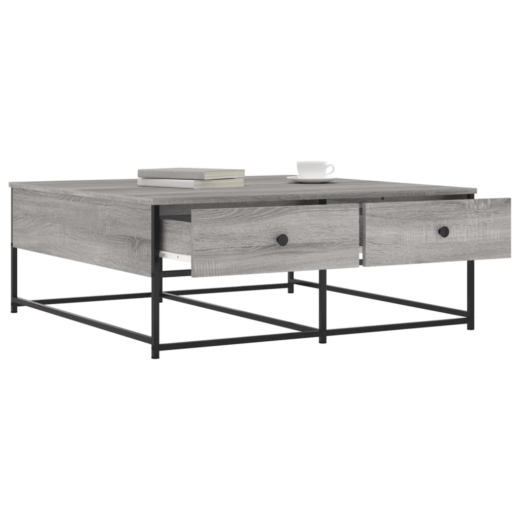 VidaXL Salontafel 100x99x40 cm bewerkt hout grijs sonoma