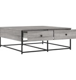 VidaXL Salontafel 100x99x40 cm bewerkt hout grijs sonoma