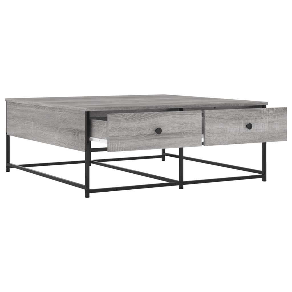 VidaXL Salontafel 100x99x40 cm bewerkt hout grijs sonoma