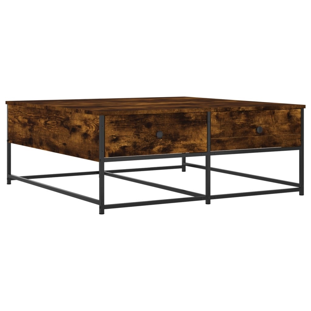 VidaXL Salontafel 100x99x40 cm bewerkt hout gerookt eikenkleurig