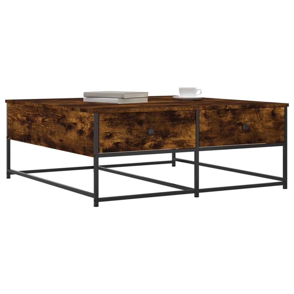 VidaXL Salontafel 100x99x40 cm bewerkt hout gerookt eikenkleurig