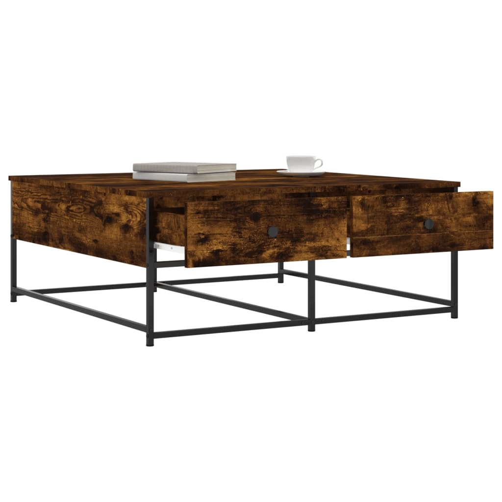 VidaXL Salontafel 100x99x40 cm bewerkt hout gerookt eikenkleurig