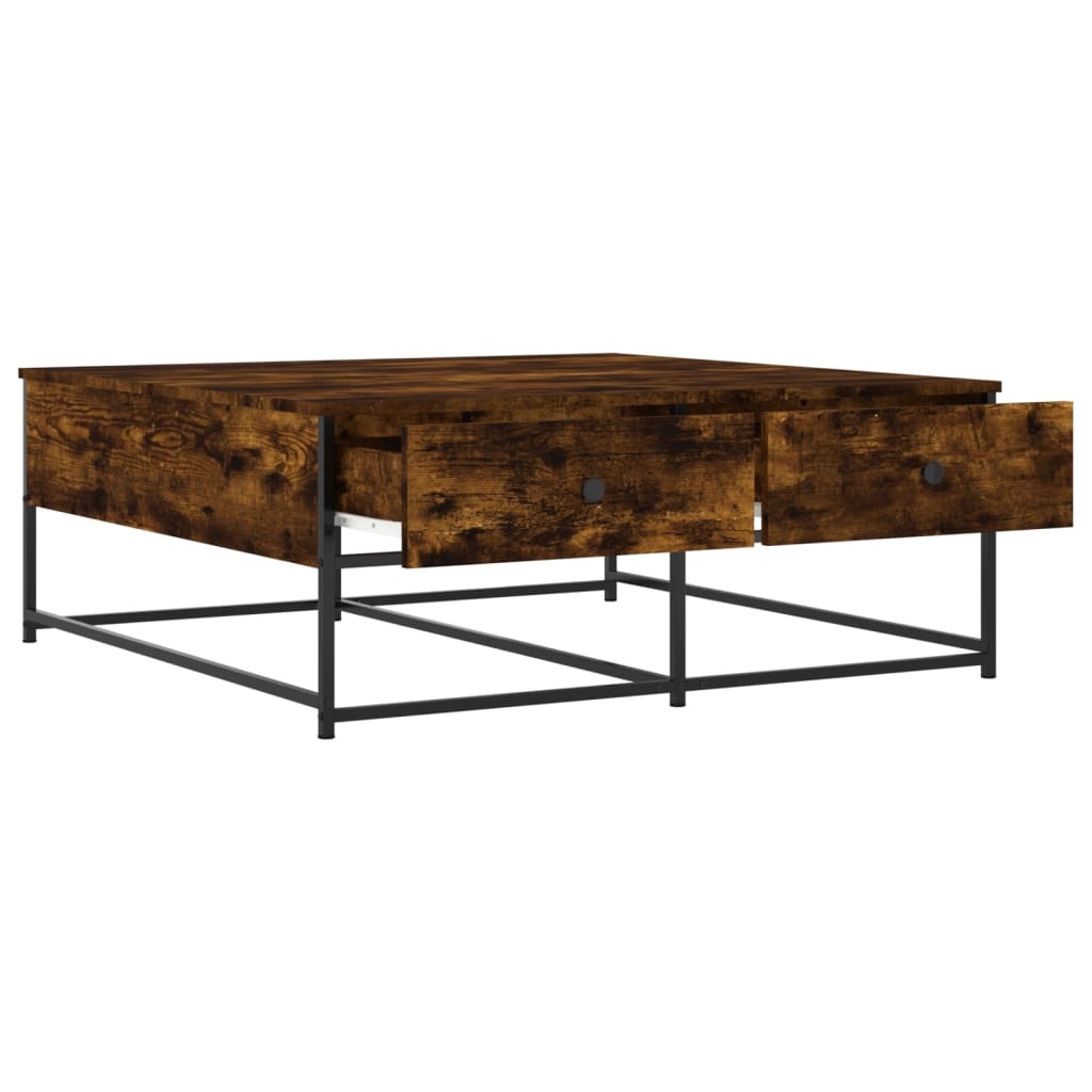 VidaXL Salontafel 100x99x40 cm bewerkt hout gerookt eikenkleurig