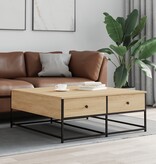 VidaXL Salontafel 100x99x40 cm bewerkt hout sonoma eikenkleurig