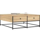 VidaXL Salontafel 100x99x40 cm bewerkt hout sonoma eikenkleurig