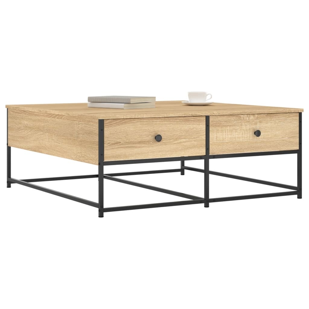 VidaXL Salontafel 100x99x40 cm bewerkt hout sonoma eikenkleurig