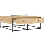 VidaXL Salontafel 100x99x40 cm bewerkt hout sonoma eikenkleurig