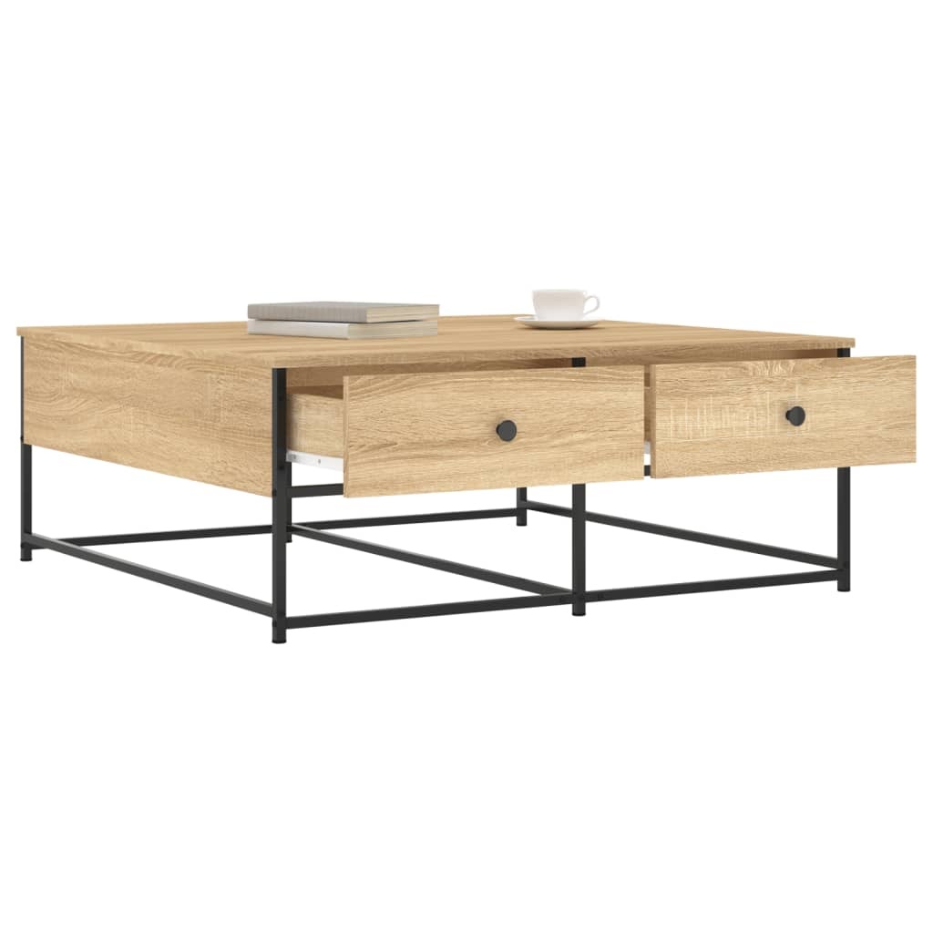 VidaXL Salontafel 100x99x40 cm bewerkt hout sonoma eikenkleurig