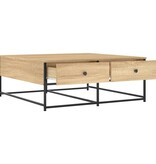 VidaXL Salontafel 100x99x40 cm bewerkt hout sonoma eikenkleurig