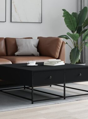 VidaXL Salontafel 100x99x40 cm bewerkt hout zwart