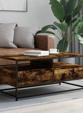 VidaXL Salontafel 100x51x45 cm bewerkt hout gerookt eikenkleurig