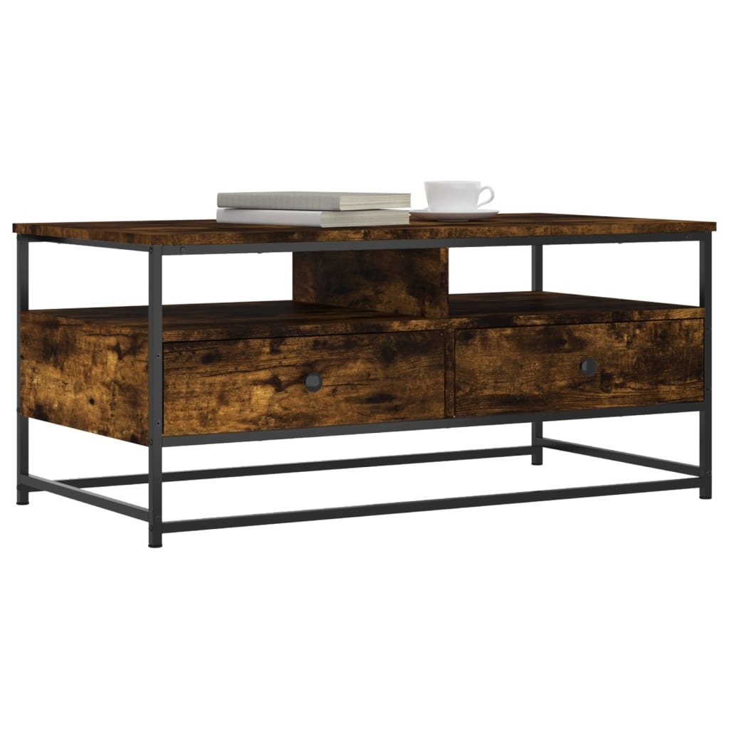 VidaXL Salontafel 100x51x45 cm bewerkt hout gerookt eikenkleurig