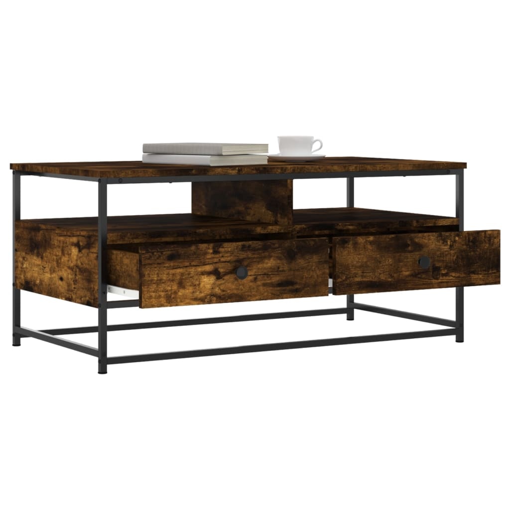 VidaXL Salontafel 100x51x45 cm bewerkt hout gerookt eikenkleurig