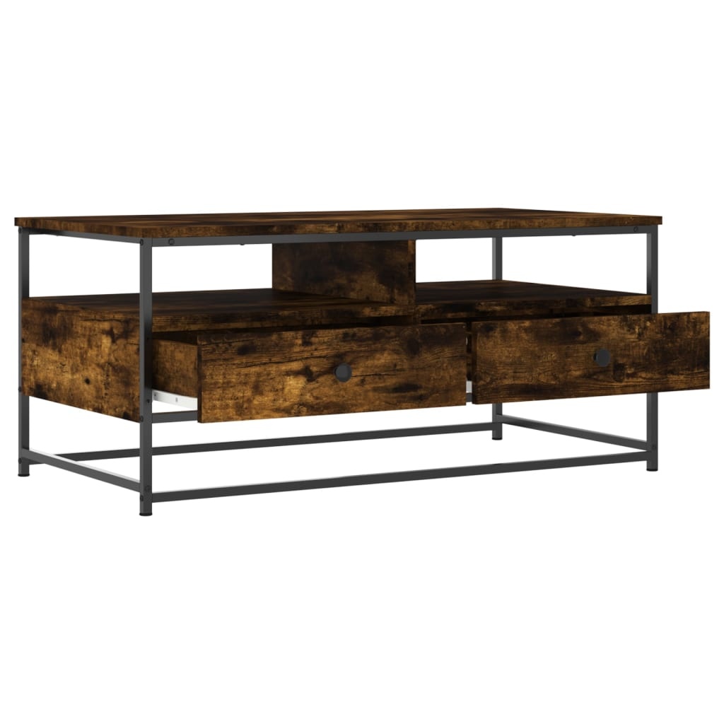 VidaXL Salontafel 100x51x45 cm bewerkt hout gerookt eikenkleurig