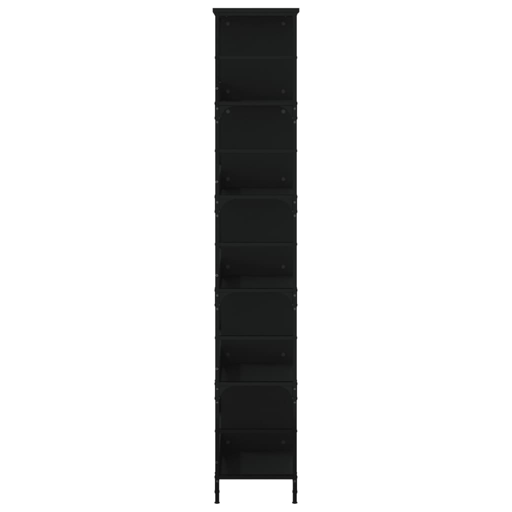 VidaXL Boekenrek 78,5x33x188,5 cm bewerkt hout zwart