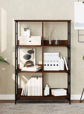 VidaXL Boekenrek 78,5x33x117,5 cm bewerkt hout bruineikenkleurig