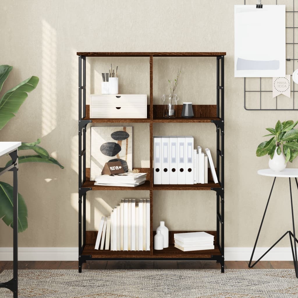 VidaXL Boekenrek 78,5x33x117,5 cm bewerkt hout bruineikenkleurig