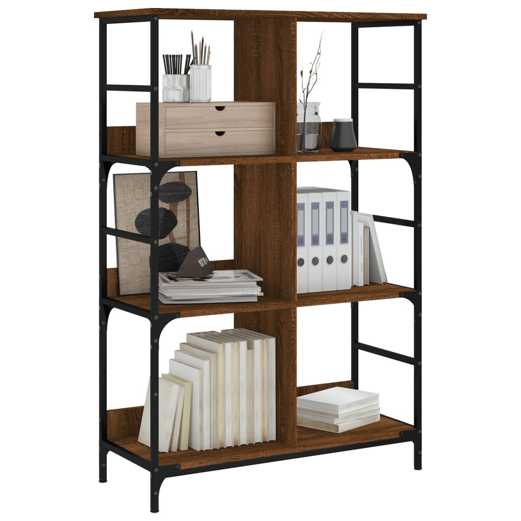 VidaXL Boekenrek 78,5x33x117,5 cm bewerkt hout bruineikenkleurig