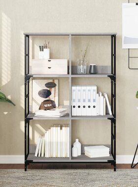 VidaXL Boekenrek 78,5x33x117,5 cm bewerkt hout grijs sonoma eikenkleur