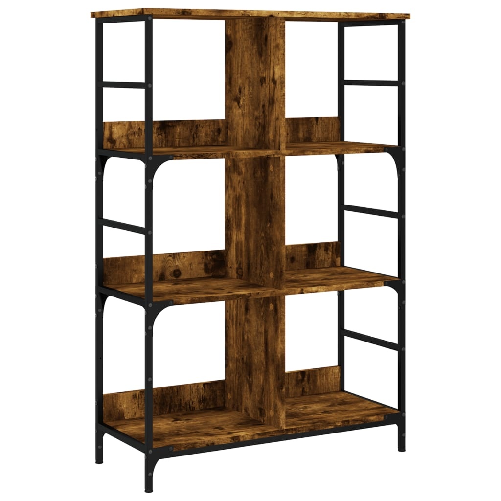 VidaXL Boekenrek 78,5x33x117,5 cm bewerkt hout gerookt eikenkleurig