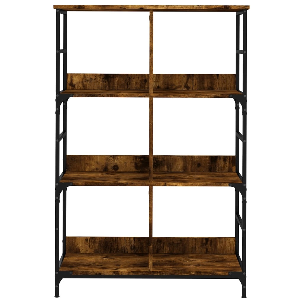 VidaXL Boekenrek 78,5x33x117,5 cm bewerkt hout gerookt eikenkleurig