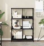 VidaXL Boekenrek 78,5x33x117,5 cm bewerkt hout zwart