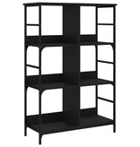 VidaXL Boekenrek 78,5x33x117,5 cm bewerkt hout zwart