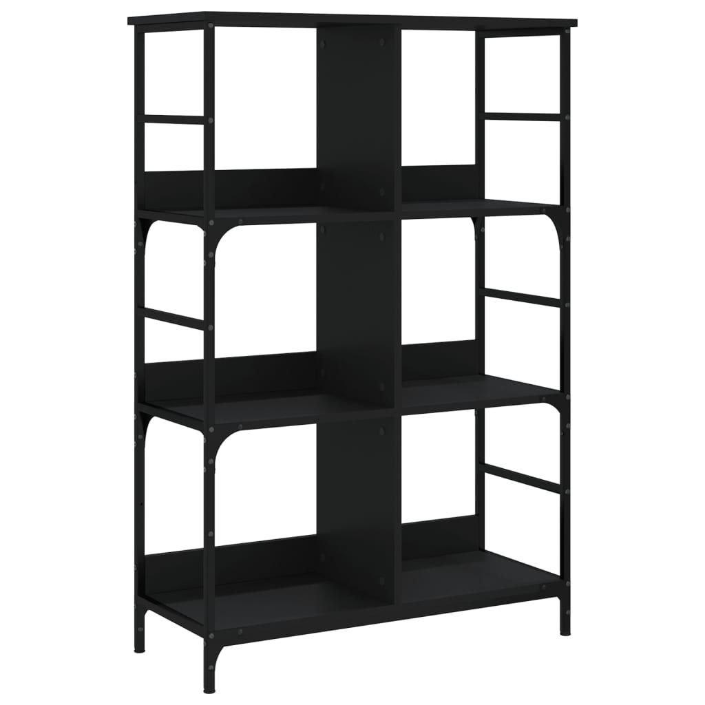 VidaXL Boekenrek 78,5x33x117,5 cm bewerkt hout zwart