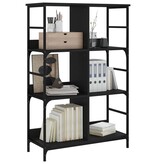 VidaXL Boekenrek 78,5x33x117,5 cm bewerkt hout zwart