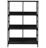 VidaXL Boekenrek 78,5x33x117,5 cm bewerkt hout zwart